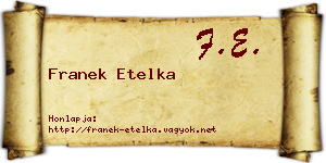 Franek Etelka névjegykártya